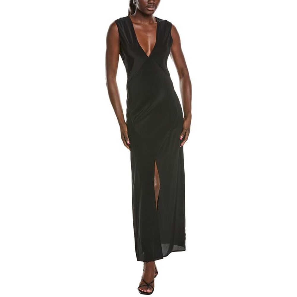 Paris Georgia Womens  Bettina Silk Maxi Dress, Black